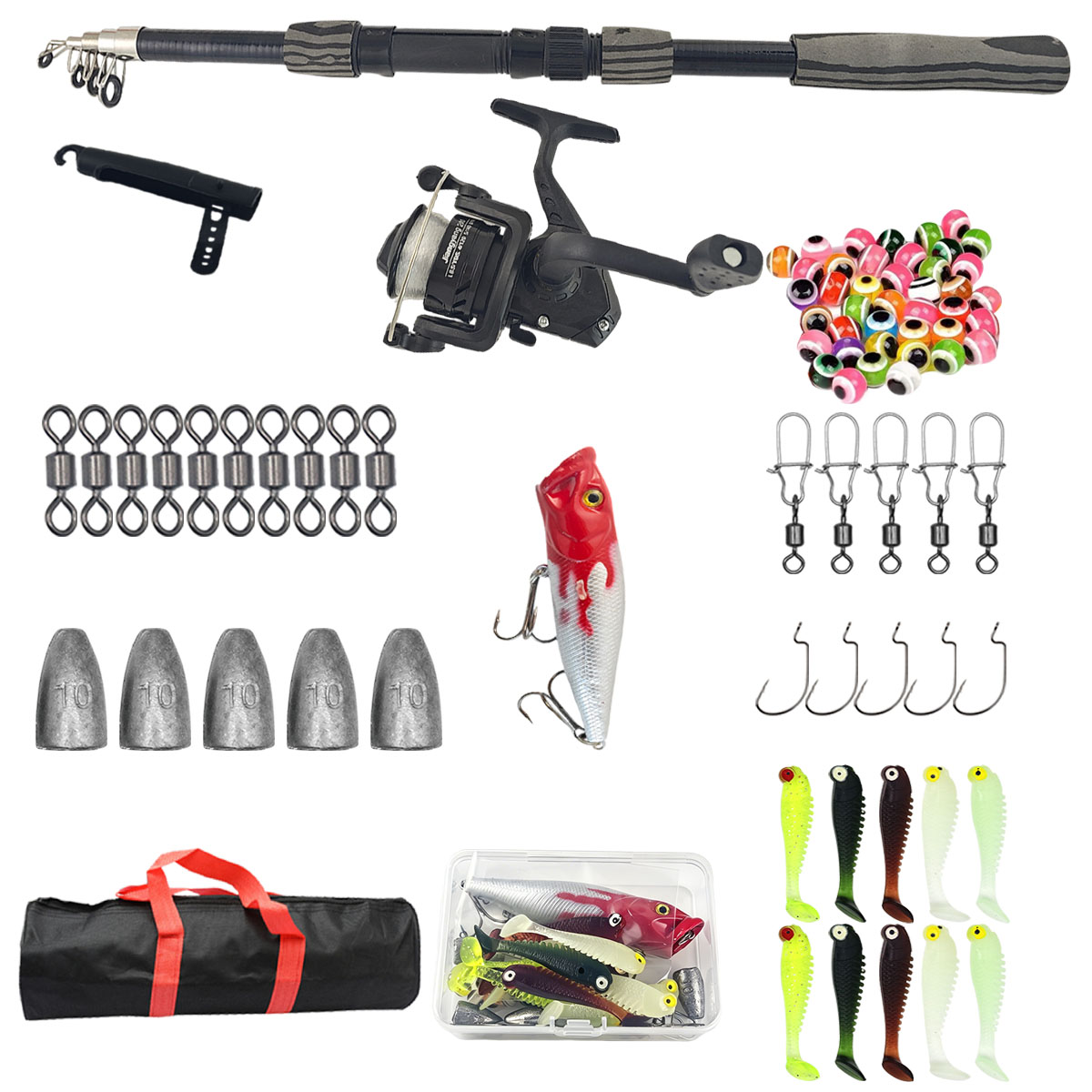 Fishing Rod Case - Portable Telescopic Fishing Rod Kit 1.8m