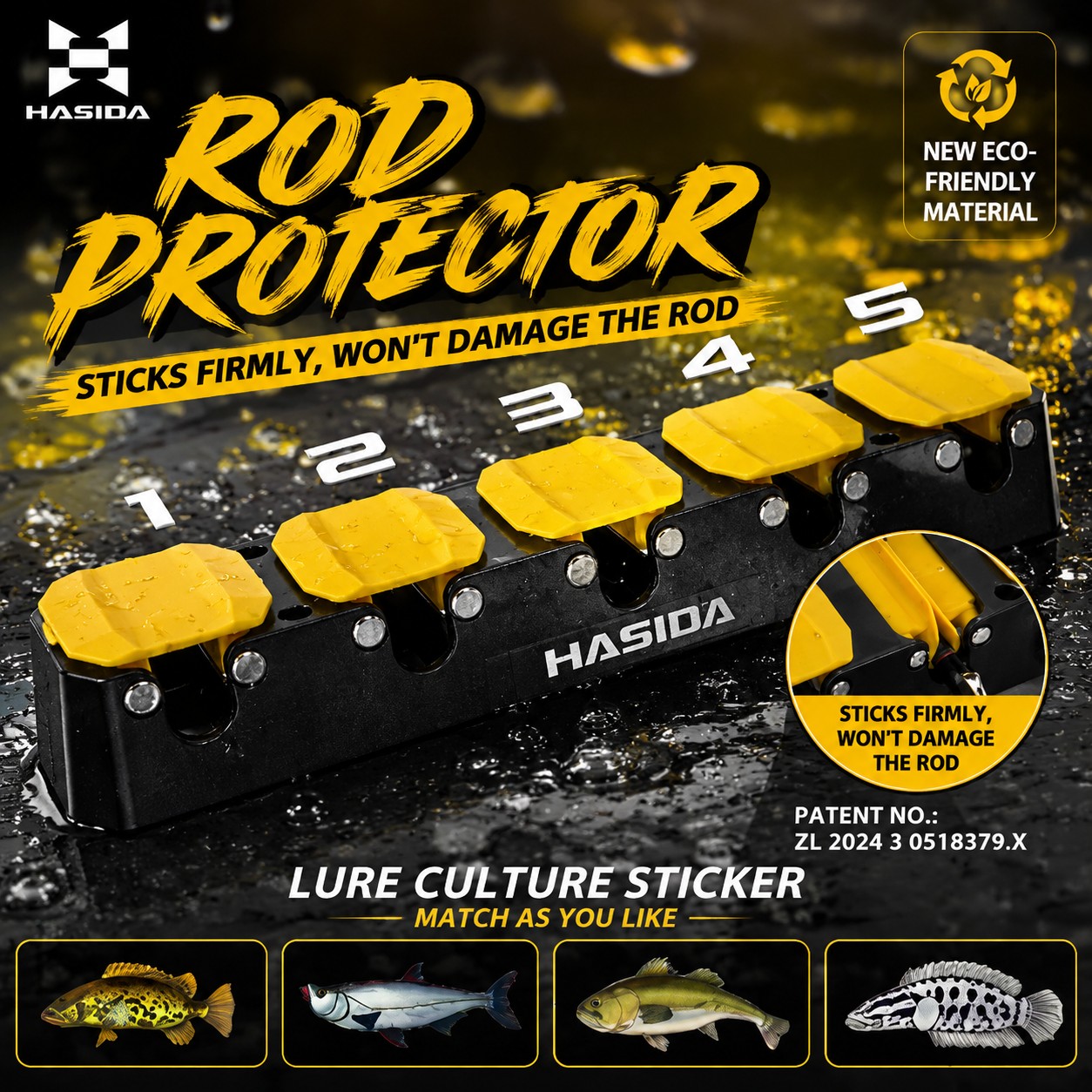 HASIDA Wall Mounted Fishing Ro - Fishing Rod Rack ulasan dan harga