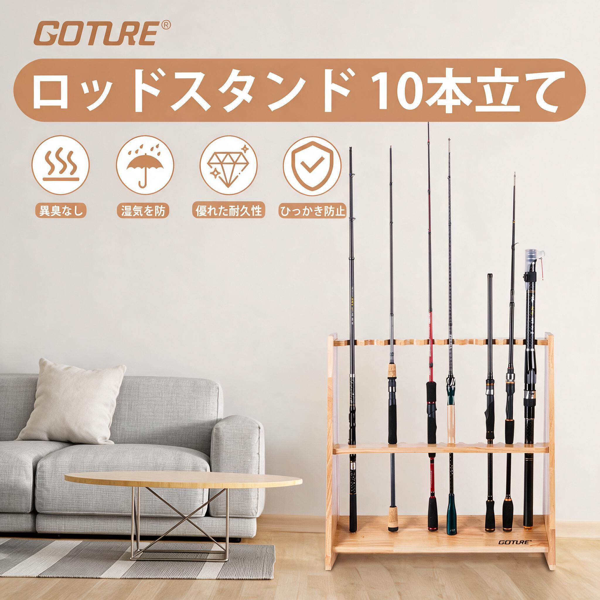 Goture Wooden Fishing Rod Hold - Fishing Rod Rack ulasan dan harga