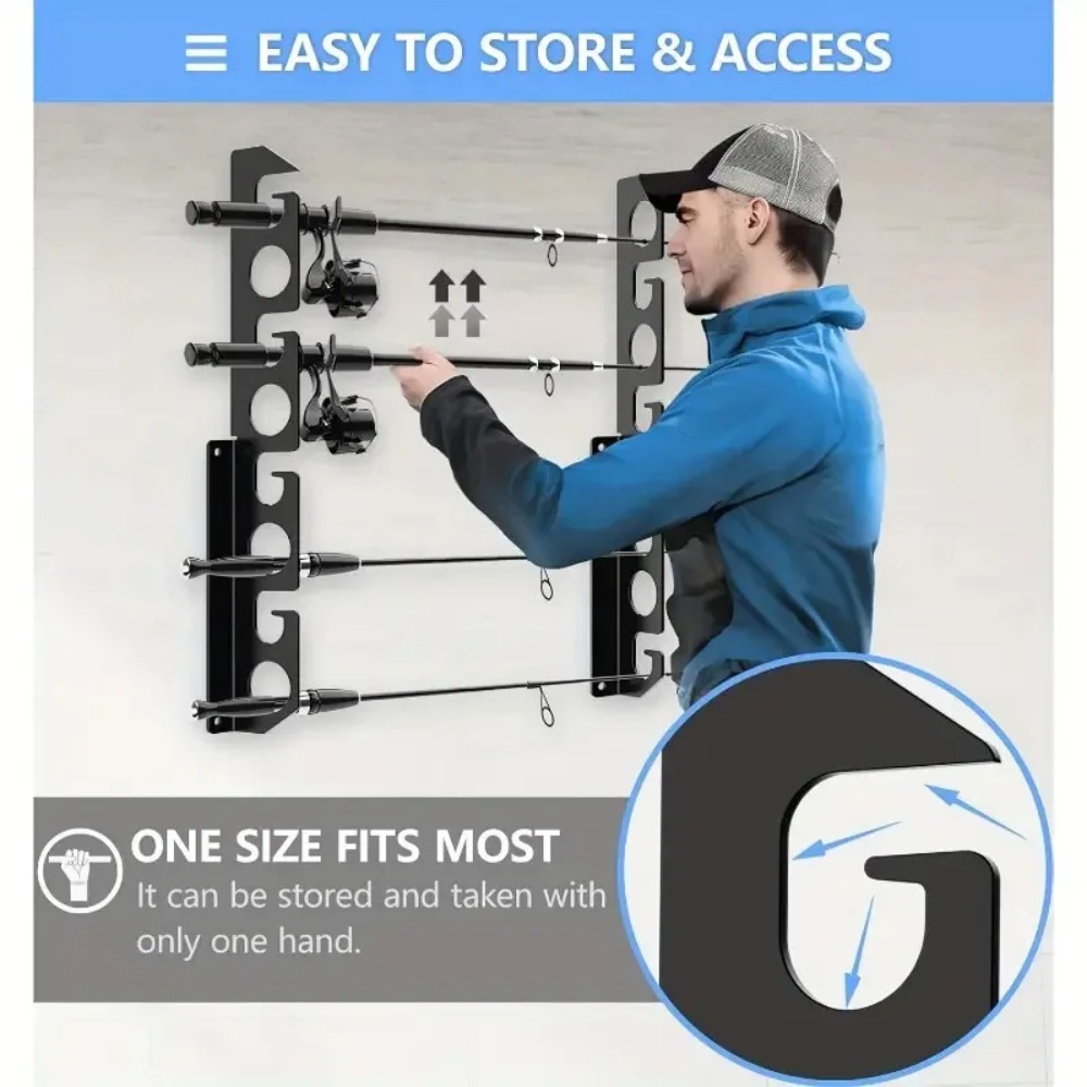 Fishing Rod Wall Mount Ceiling - Fishing Rod Rack ulasan dan harga