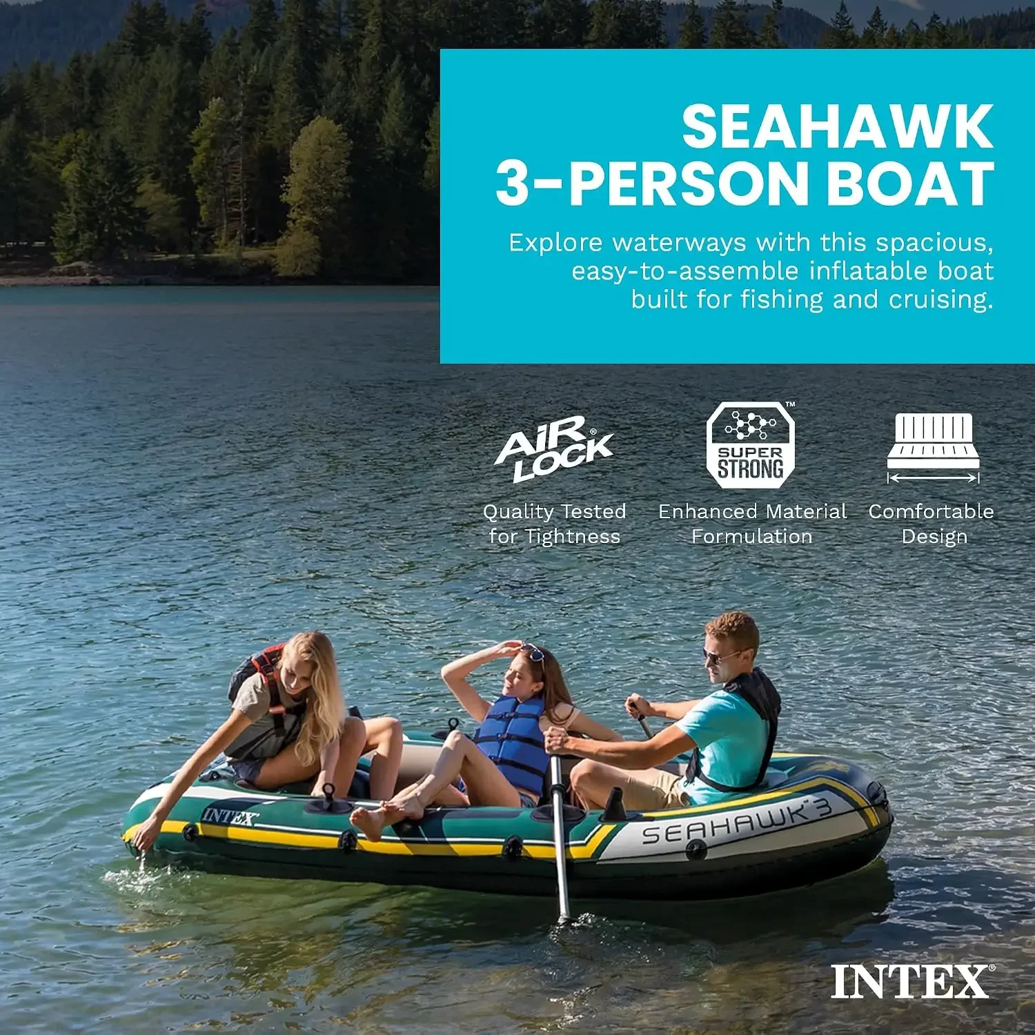 INTEX 66332EP Seahawk 2 Inflat - Fishing Rod Boat ulasan dan harga